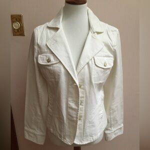 Talbots White Jean Jacket